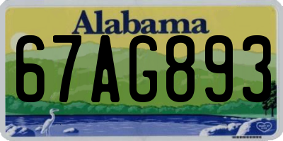 AL license plate 67AG893