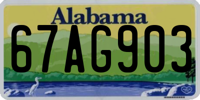 AL license plate 67AG903