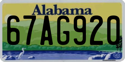 AL license plate 67AG920