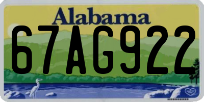 AL license plate 67AG922