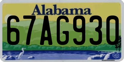 AL license plate 67AG930
