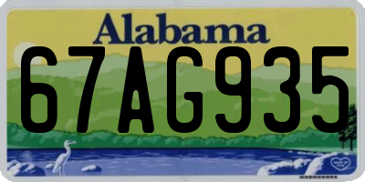 AL license plate 67AG935