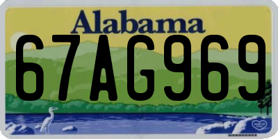 AL license plate 67AG969