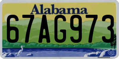 AL license plate 67AG973