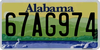 AL license plate 67AG974