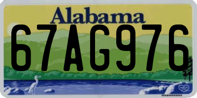 AL license plate 67AG976