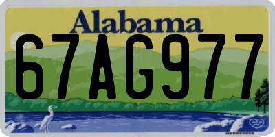 AL license plate 67AG977