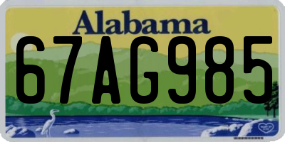 AL license plate 67AG985