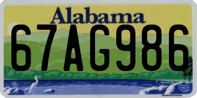 AL license plate 67AG986