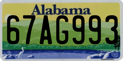 AL license plate 67AG993
