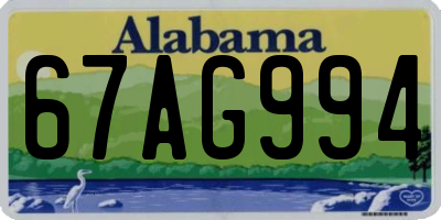 AL license plate 67AG994