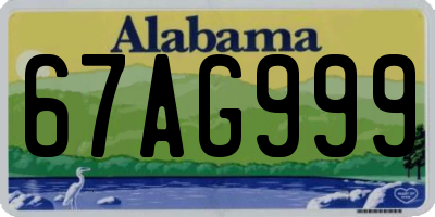 AL license plate 67AG999