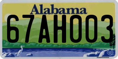 AL license plate 67AH003
