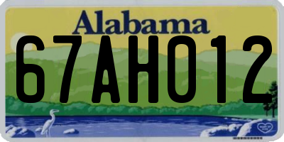 AL license plate 67AH012