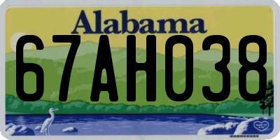 AL license plate 67AH038