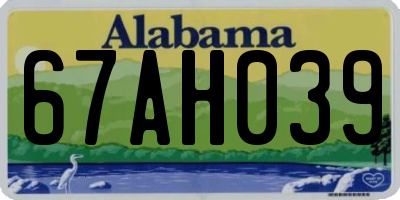 AL license plate 67AH039