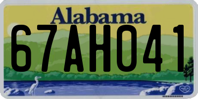 AL license plate 67AH041