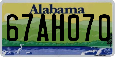 AL license plate 67AH070