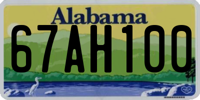 AL license plate 67AH100
