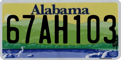 AL license plate 67AH103
