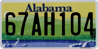 AL license plate 67AH104