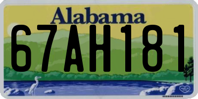 AL license plate 67AH181