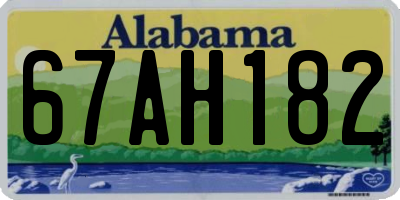 AL license plate 67AH182