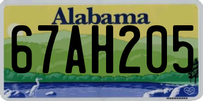 AL license plate 67AH205
