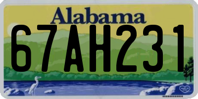 AL license plate 67AH231