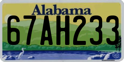 AL license plate 67AH233