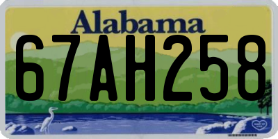 AL license plate 67AH258