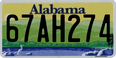 AL license plate 67AH274