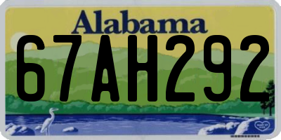 AL license plate 67AH292