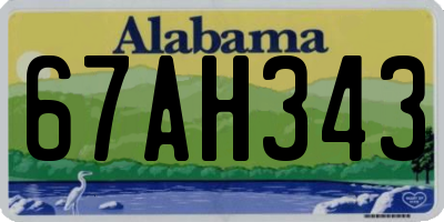 AL license plate 67AH343