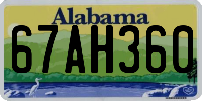 AL license plate 67AH360