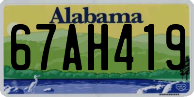 AL license plate 67AH419