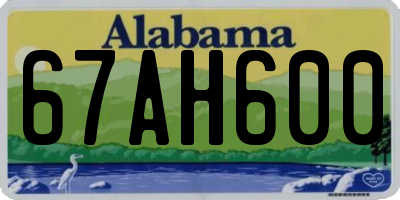 AL license plate 67AH600