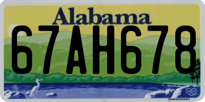 AL license plate 67AH678