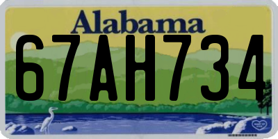 AL license plate 67AH734