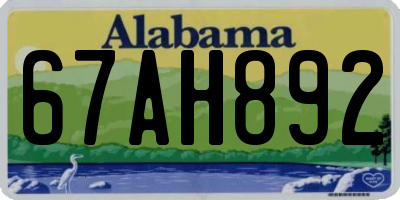 AL license plate 67AH892