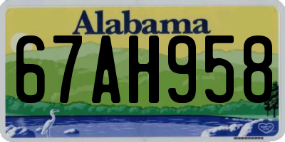 AL license plate 67AH958