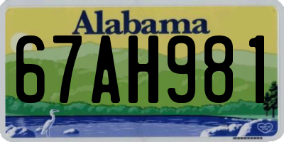AL license plate 67AH981