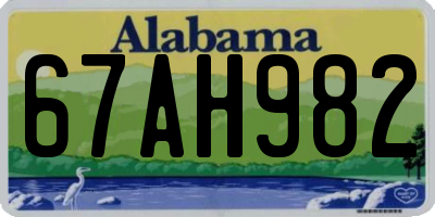 AL license plate 67AH982