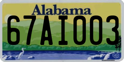 AL license plate 67AI003