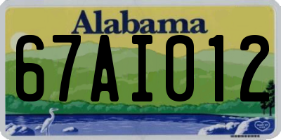 AL license plate 67AI012