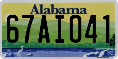 AL license plate 67AI041