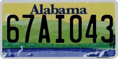 AL license plate 67AI043