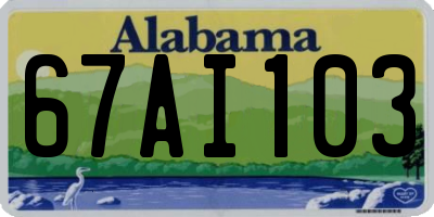 AL license plate 67AI103