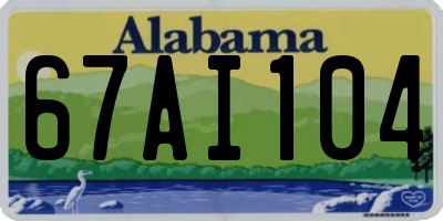 AL license plate 67AI104