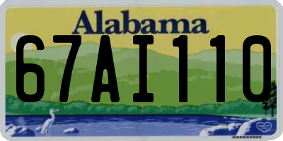 AL license plate 67AI110
